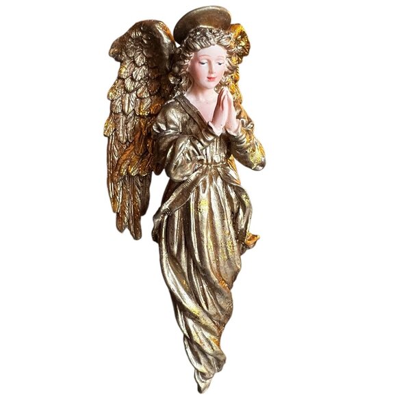 Vintage Gold Angel Praying Ornament With Hook - Picture 7 of 8